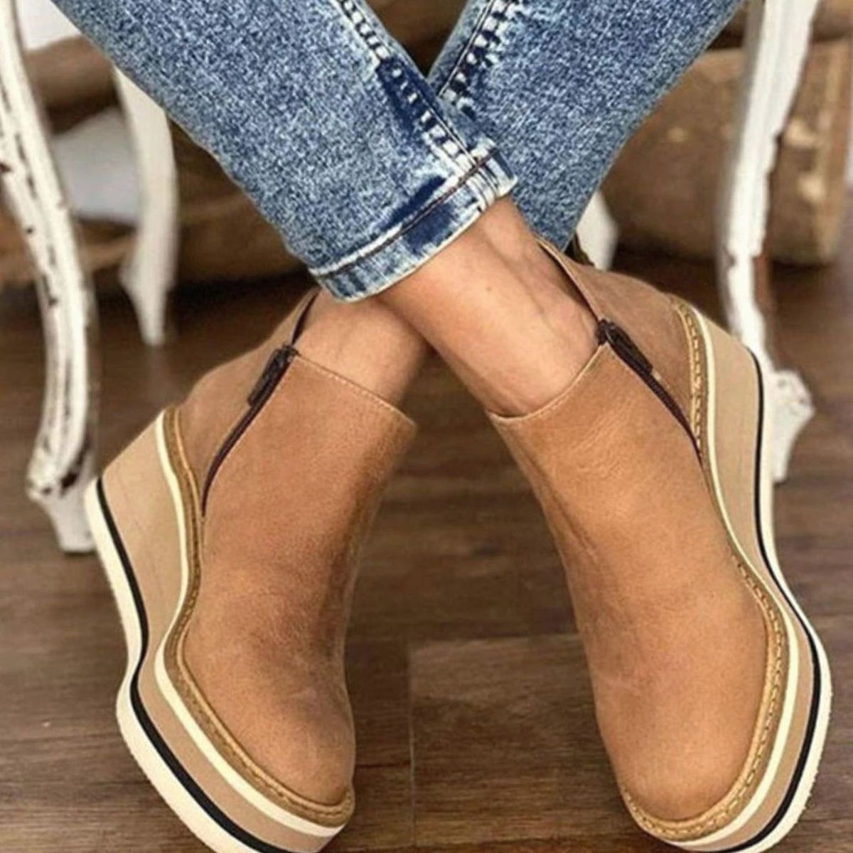 Penelope | Women's Wedge Platform Slip-On Chelsea Boots