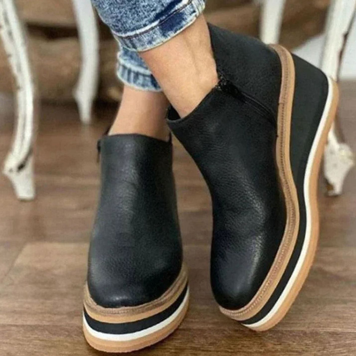 Penelope | Women's Wedge Platform Slip-On Chelsea Boots