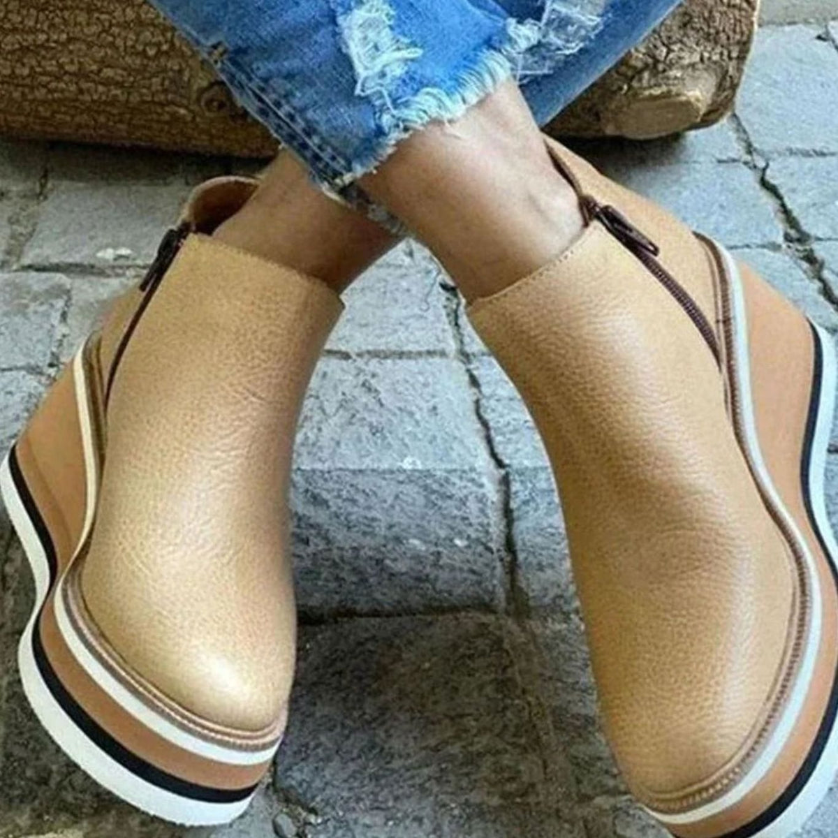 Penelope | Women's Wedge Platform Slip-On Chelsea Boots