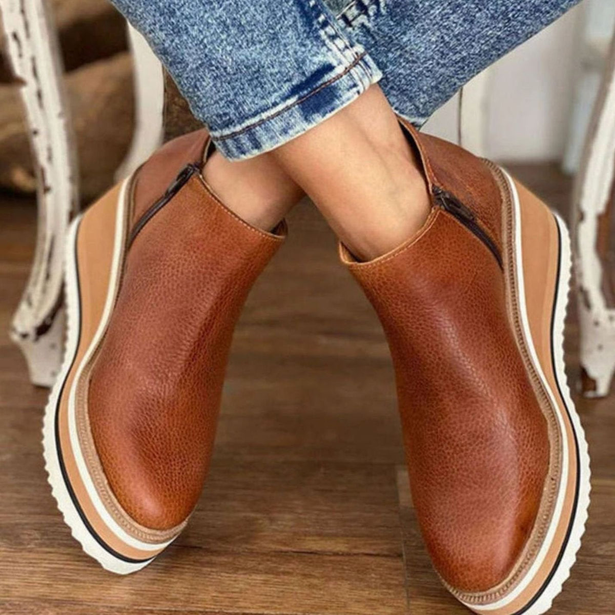 Penelope | Women's Wedge Platform Slip-On Chelsea Boots