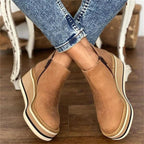 Luna | Women's Wedge Platform Zip-Up Ankle Boots Round Toe