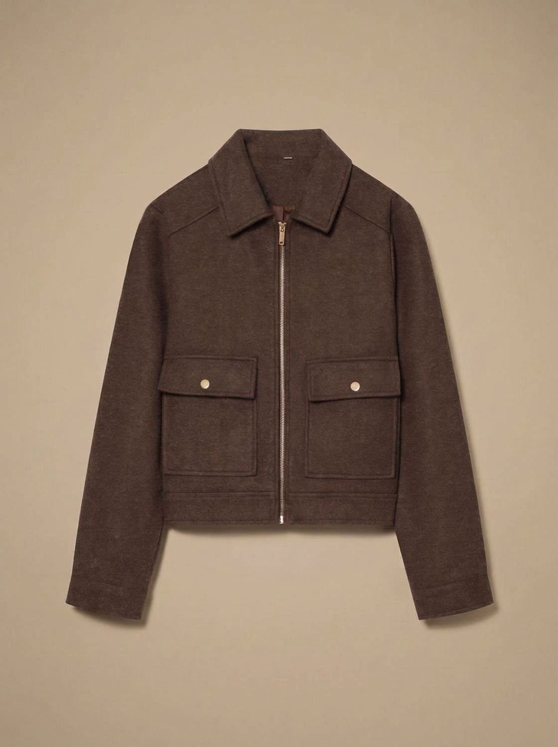 Mia | Women's Wool Blend Cropped Stand-Collar Button-Front Coat